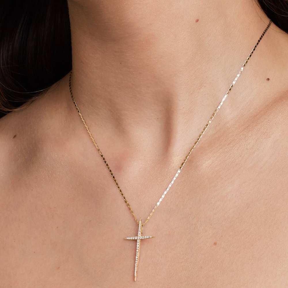 LANA diamond cross necklace. Brand new without tags. Retail $1,500+.